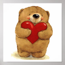 Happy Heart Bear Print