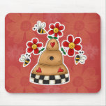 Happy Hearts N Flowers Bee Hive Mouse Pads