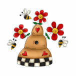 Happy Hearts N Flowers Bee Hive photo sculptures