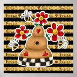 Happy Hearts N Flowers Bee Hive posters