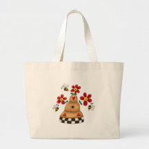Happy Hearts N Flowers Bee Hive Tote Bags