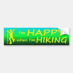 Happy Hiking Blue/Green Bumper Sticker