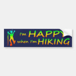 Happy Hiking Multicolor Bumper Stickers