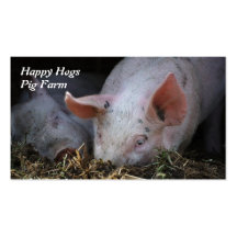 Happy Hogs pig farm business card