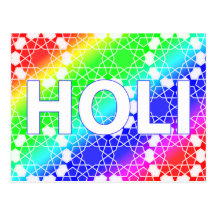 happy holi : festival of colour and spring postcard