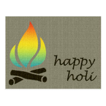 happy holi : festival of colour and spring post card