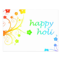 happy holi : festival of colour and spring postcard