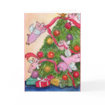 Happy Holiday Flying Pigs DecorateTree Cards