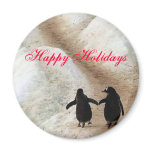 Happy Holiday Penguins magnets