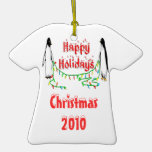 Happy Holiday Penguins T-Shirt  Ornament