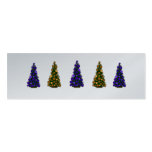 Happy Holiday Purple and Gold Christmas Tree Tags Business Card Template