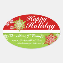Happy  Holidays address sticker