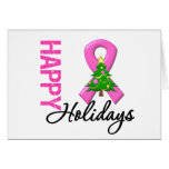 Happy Holidays Breast Cancer Awareness Greeting Card