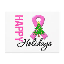 Happy Holidays Breast Cancer Awareness Postcard