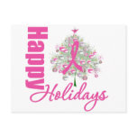 Happy Holidays Breast Cancer Pink Ribbon postcards