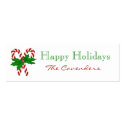 Happy Holidays Candy Cane Gift Tags business cards
