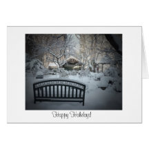 Happy Holidays Card - Snowy Scene