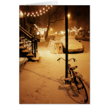 Happy Holidays Card - Winter Snowfall New York