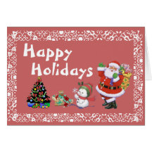 Happy Holidays Card with Christmas Icons