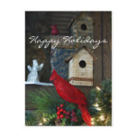 Happy Holidays Cardinal Postcard- customise