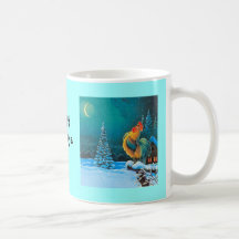 Happy holidays Chanticleer mug