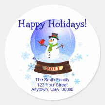 Happy Holidays Christmas Address Labels 2011 Stickers