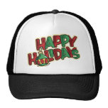 Happy Holidays Christmas Decoration Trucker Hats