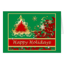 Happy Holidays Christmas Tree Greeting Card