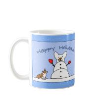 Happy Holidays Corgi Mugs