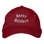 Happy Holidays Festive Embroidered Hat embroidered hats