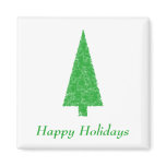 Happy Holidays. Festive Tree. Green Fir. Custom magnets