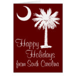 Happy Holidays from SC Garnet Palmetto Moon Card