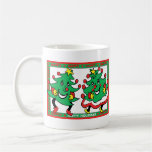 Happy Holidays Funny Dancing Christmas Trees Coffee Mugs