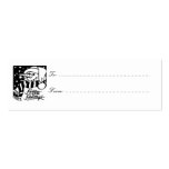 Happy Holidays Gift Tag, black & white snowman business cards