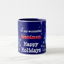 Happy Holidays Grandmom - 2011 Snowglobe Coffee Mugs