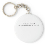 Happy Holidays in ASCII keychains