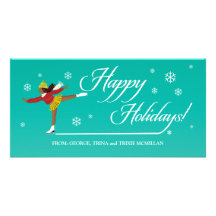 Happy Holidays on Ice Customised Photo Card