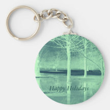 Happy Holidays on Ice Keychain