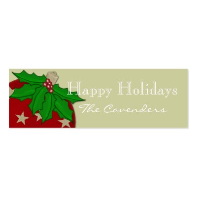 Happy Holidays Ornament Gift Tags Business Card Template by HolidayFun