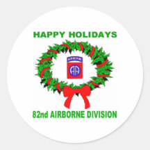 happy holidays, paratrooper,82nd sticker