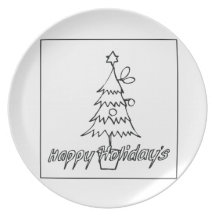 Happy Holidays Party Plate