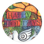 Happy Holidays Peace Dove Card stickers