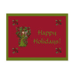 Happy Holidays Poinsettia  Faery Postcard