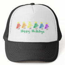 Happy Holidays (Rainbow Christmas Trees)