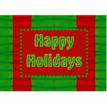 happy holidays red green photo cut out
