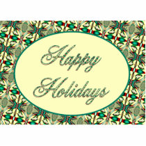happy holidays red green acrylic cut out