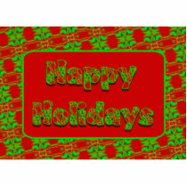 happy holidays red green cut out
