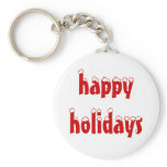 happy holidays/red Keychain