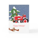 Happy Holidays! Red Tractor Card