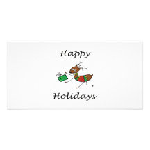 Happy Holidays Reindeer Customized Photo Card